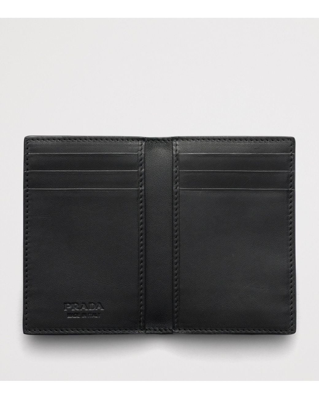 Prada Black Lambskin Bifold Wallet for men