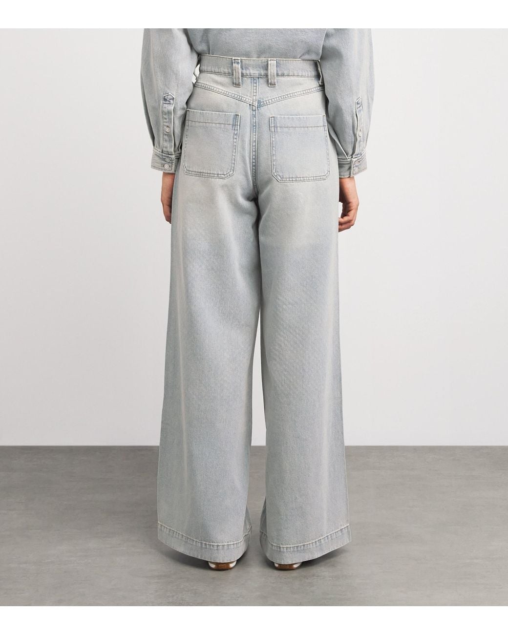 Sandro Gray Rhinestone-Embellished Straight Jeans