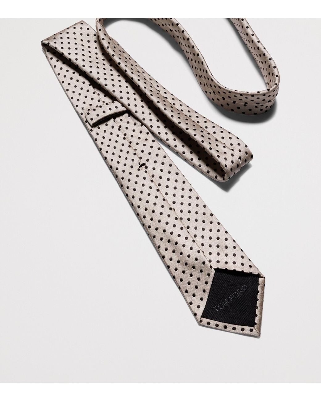 Tom Ford White Mulberry Silk Polka Dot Tie for men