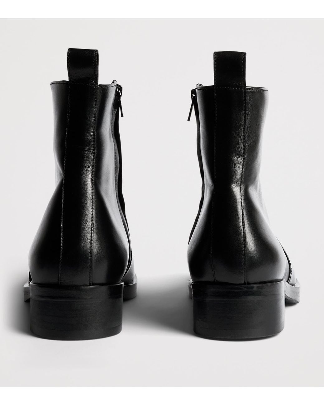 Studio Nicholson Black Leather Square-Toe Boots for men