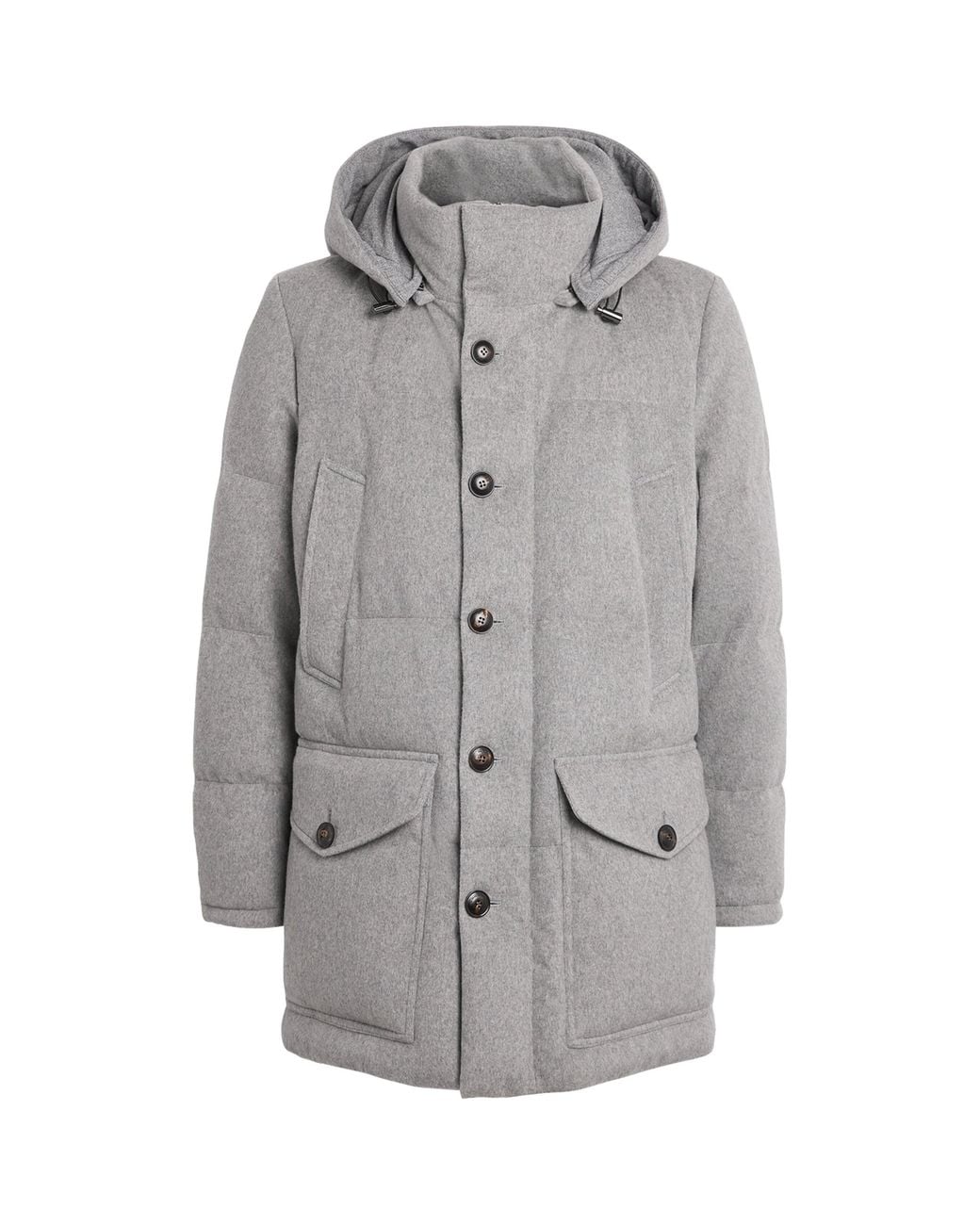 Pal Zileri Gray Virgin Wool-Cashmere Down Jacket for men