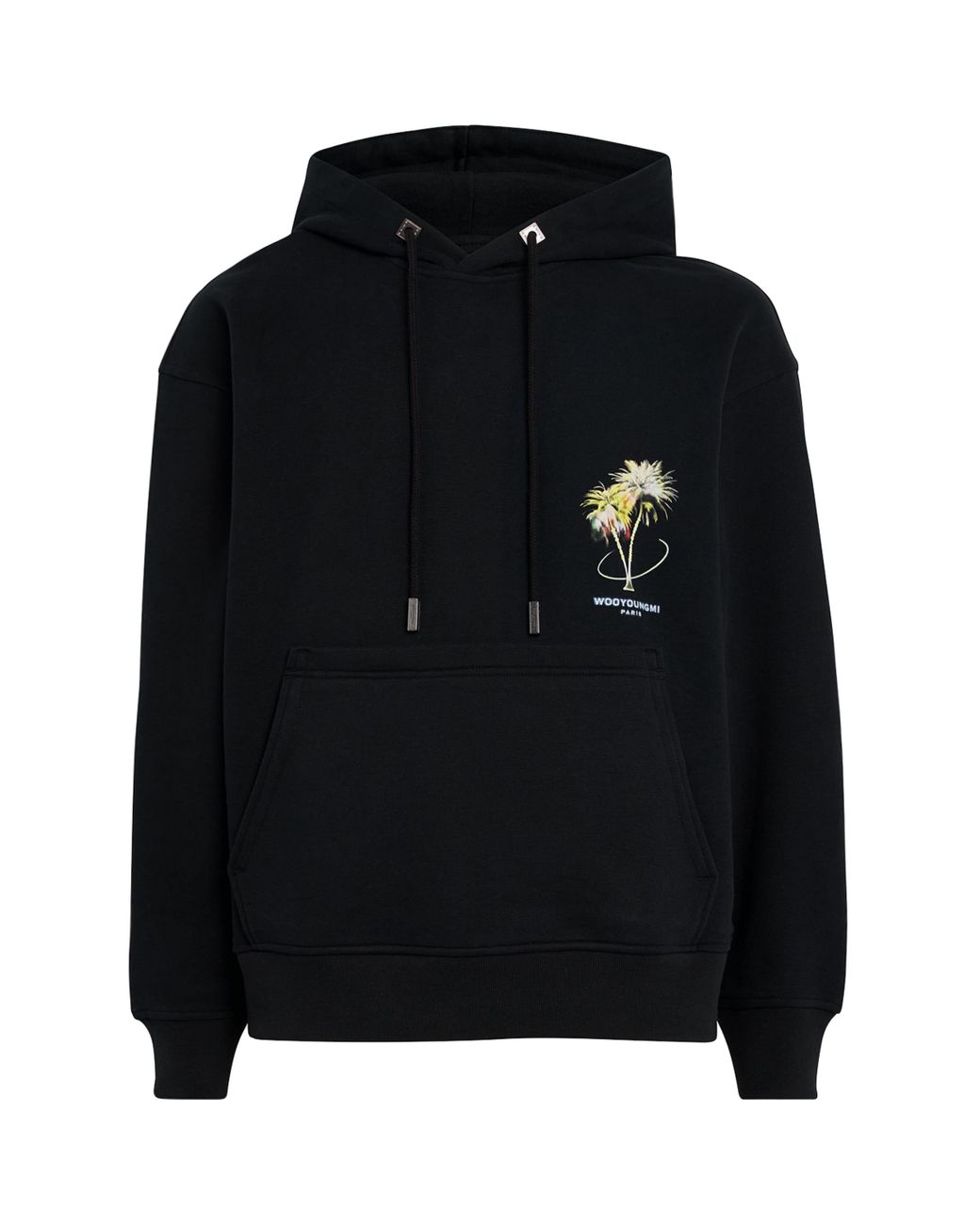 【Wooyoungmi】 Cotton Back Logo Hooded Sweatshirt Black Black Back Logo hoodie - WOOYOUNGMI