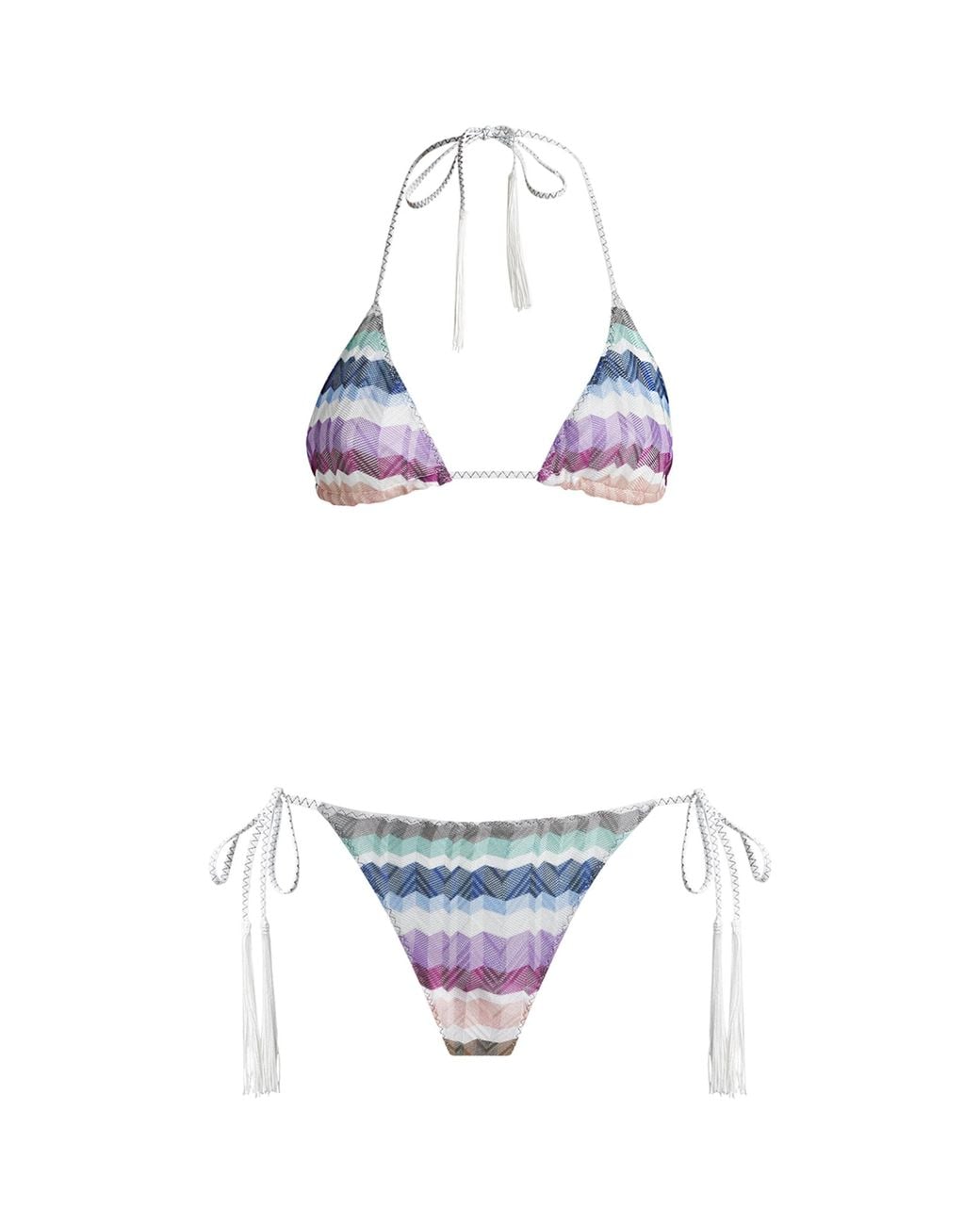 Missoni White Zigzag Triangle Bikini