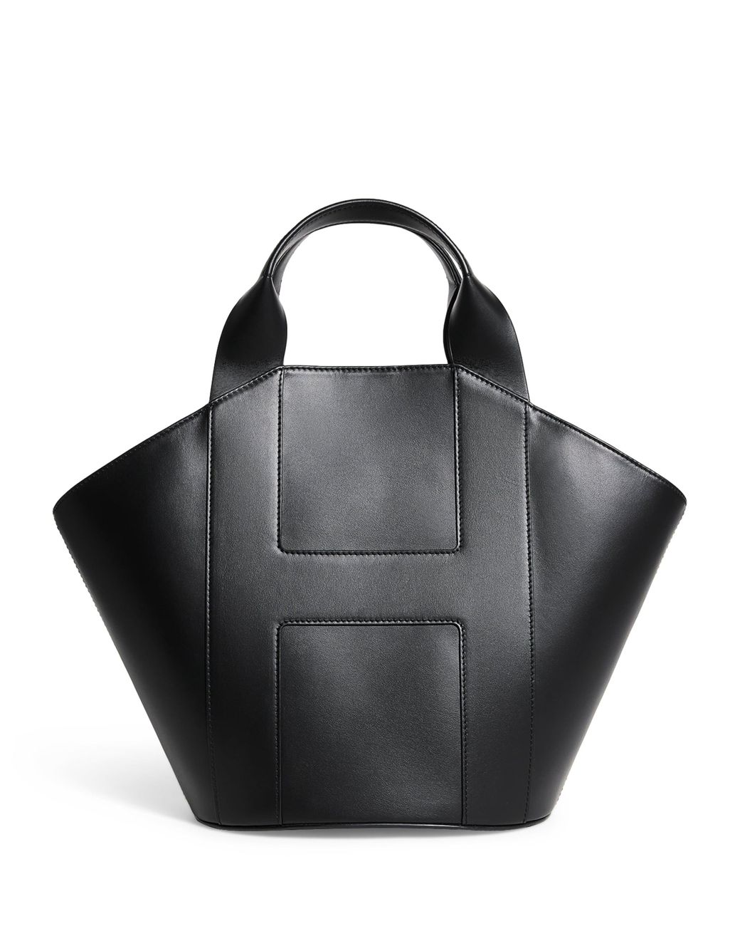 Harrods Black Leather H Tote Bag