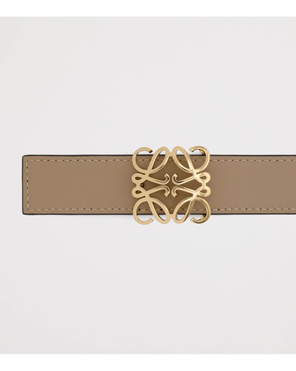 Loewe White Leather Reversible Anagram Bombé Belt