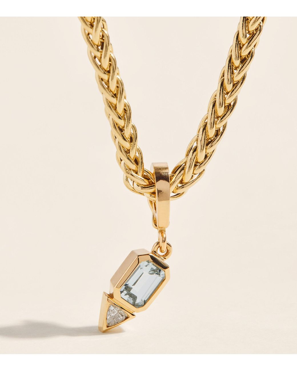 Azlee Natural Diamond And Aquamarine March Charm