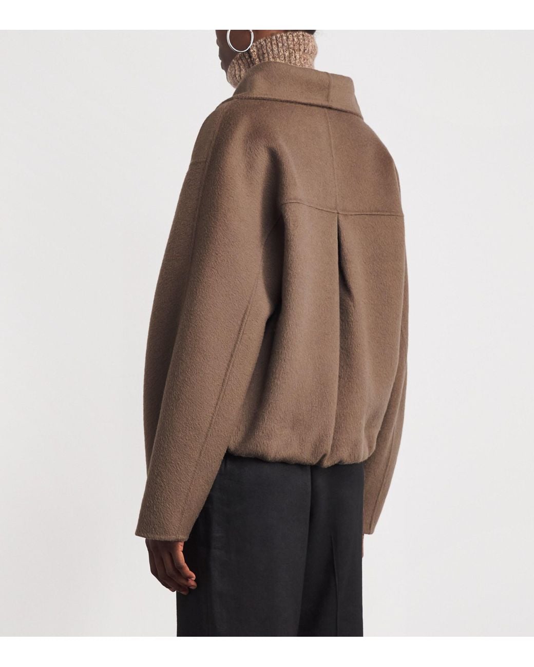 Almada Label Brown Wool Funnel-Neck Lindy Coat