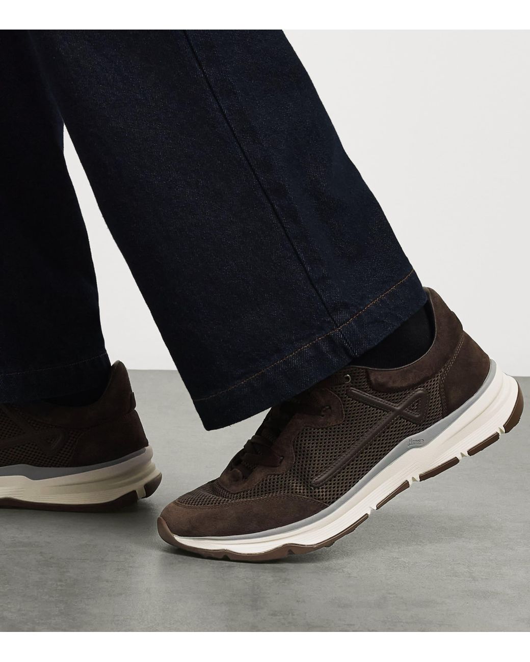 Herno Brown Mesh Maggiore Sneakers for men