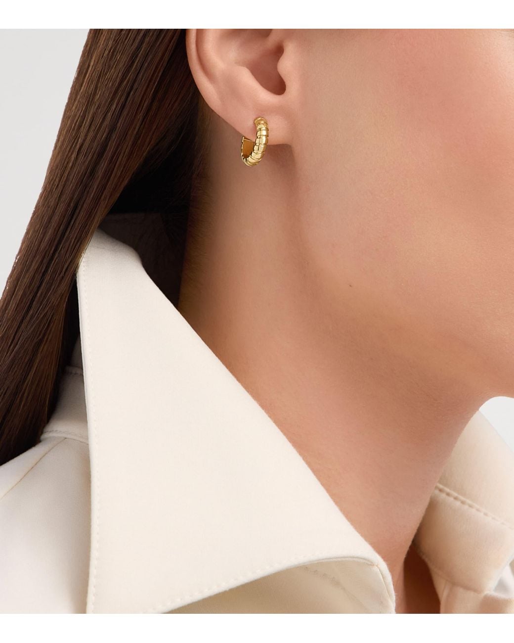 BVLGARI Metallic Tubogas Hoop Earrings