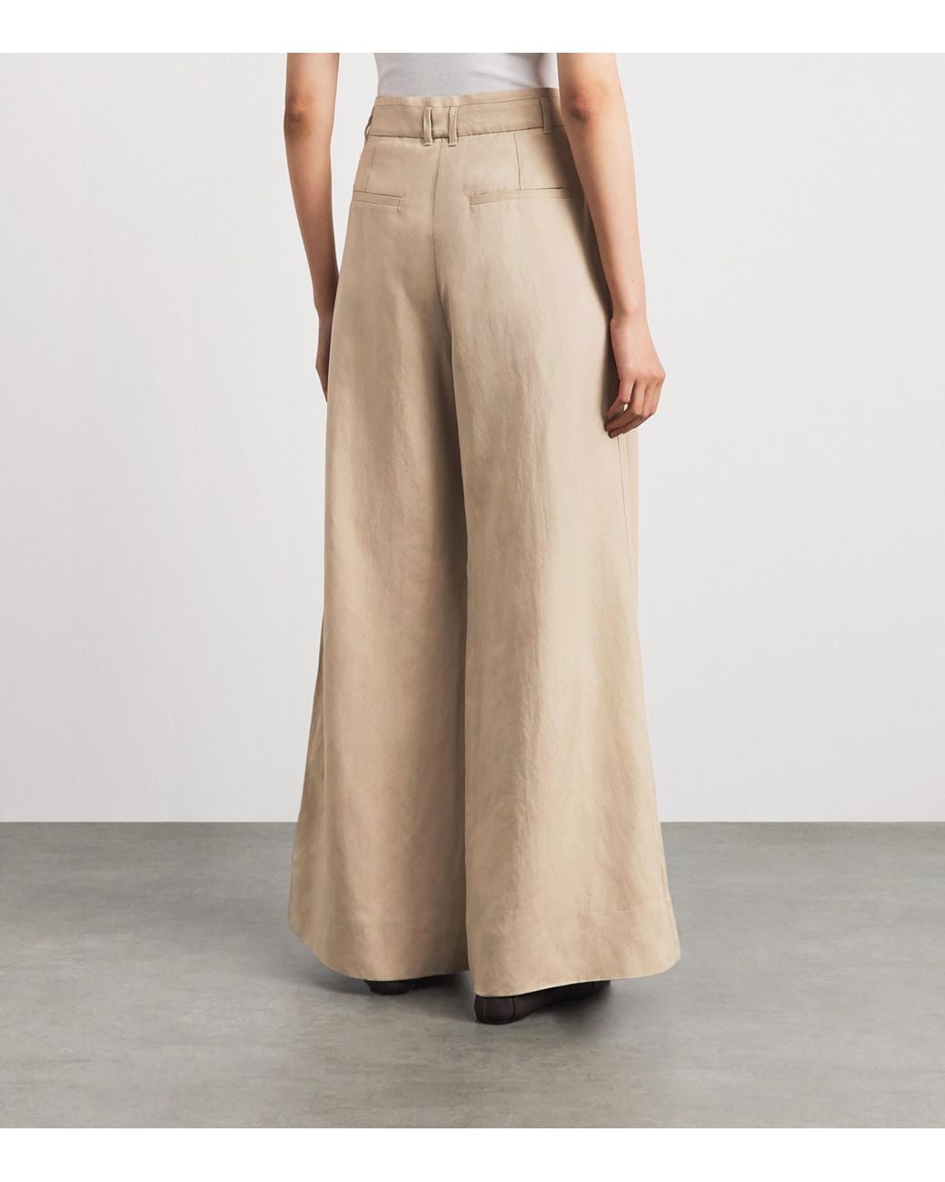 ME+EM Natural Wide-Leg Tailored Trousers