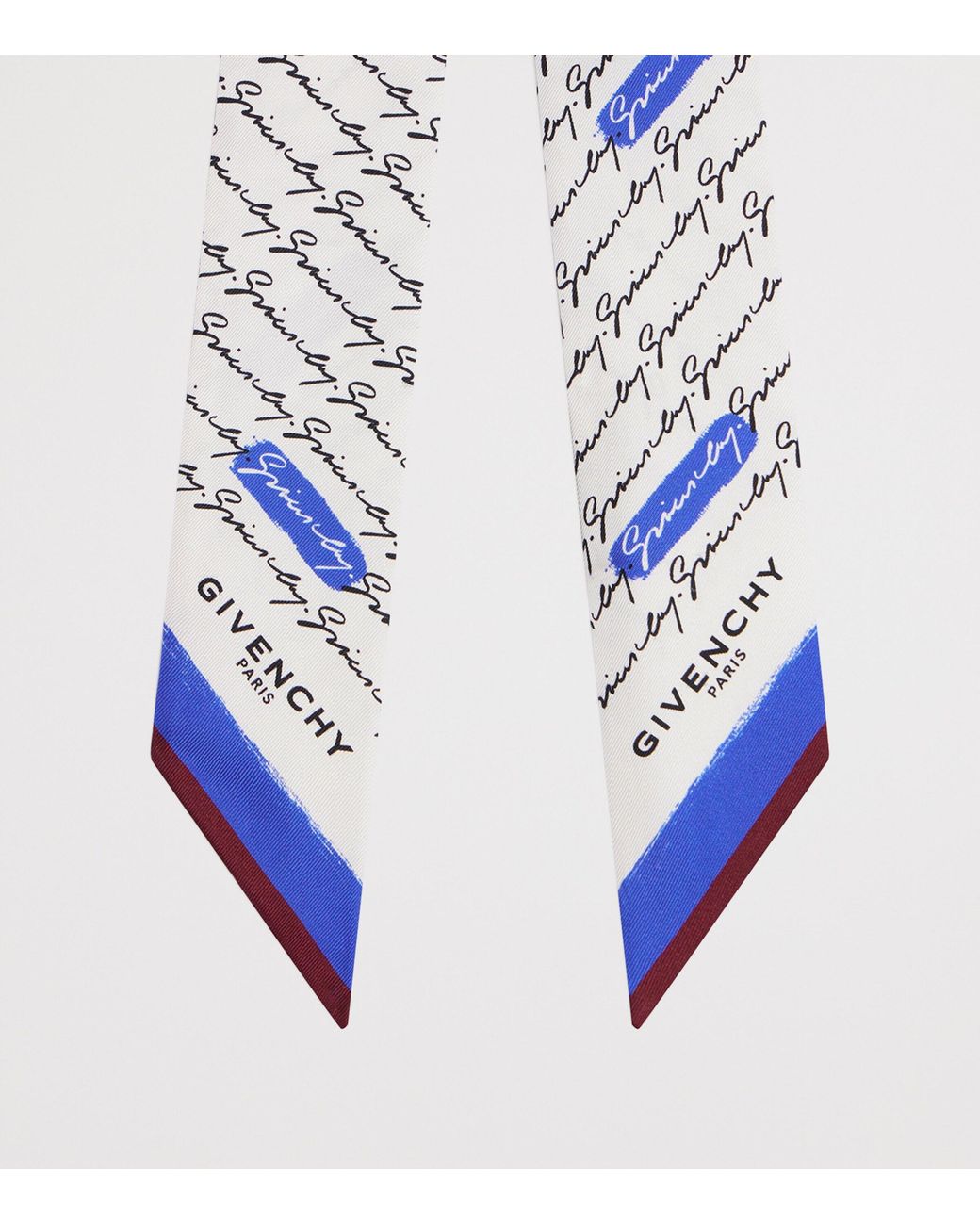 Givenchy Blue Silk Twill Signature Scarf