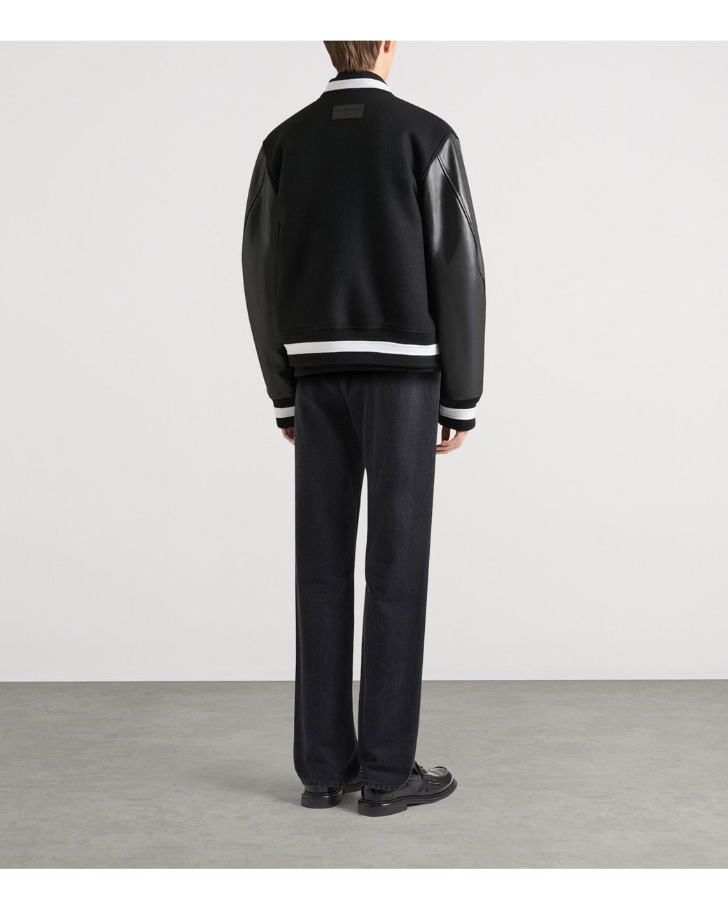 Givenchy Black Wool-Leather Bomber Jacket for men