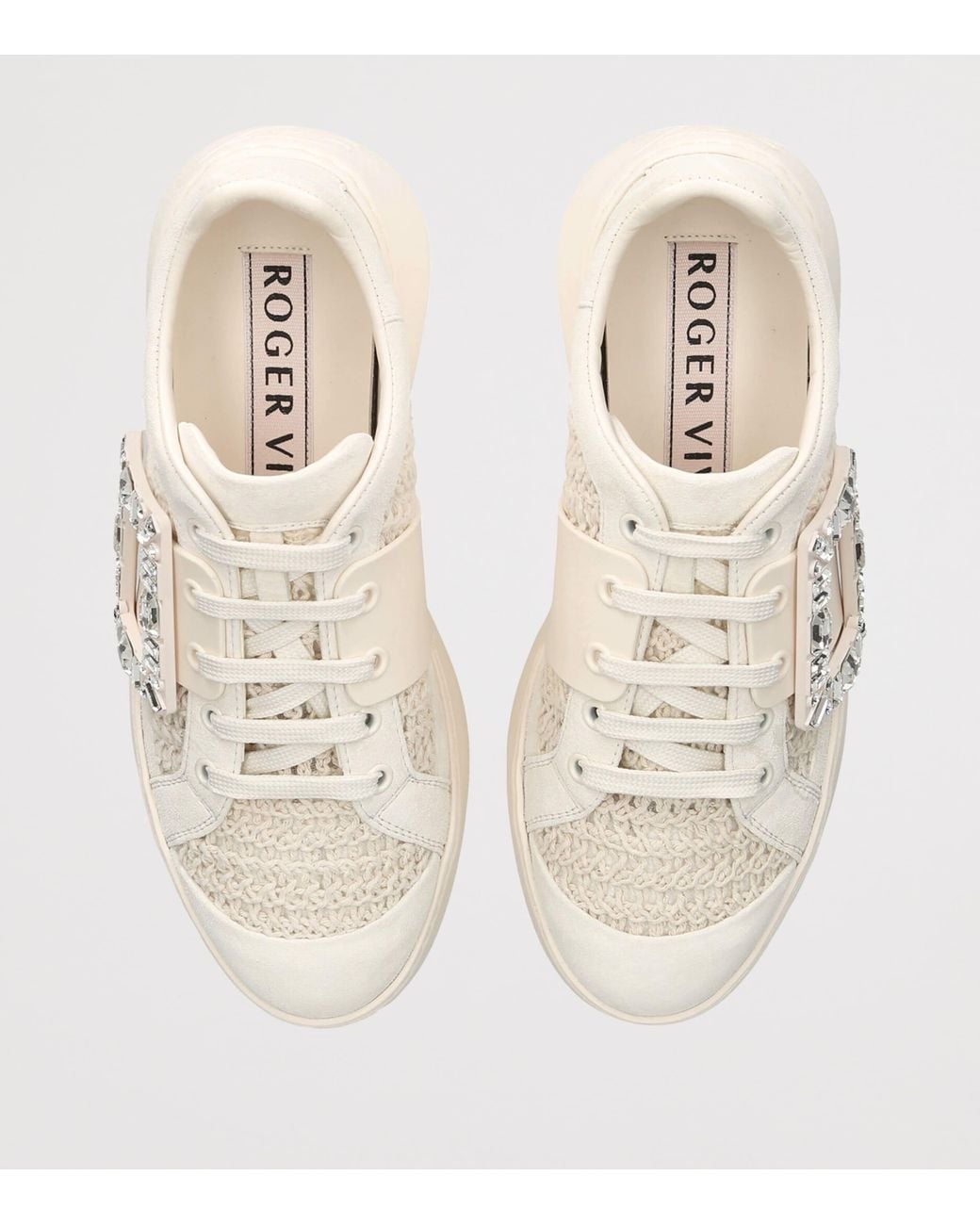 Roger Vivier Natural Crochet Viv' Skate Sneakers