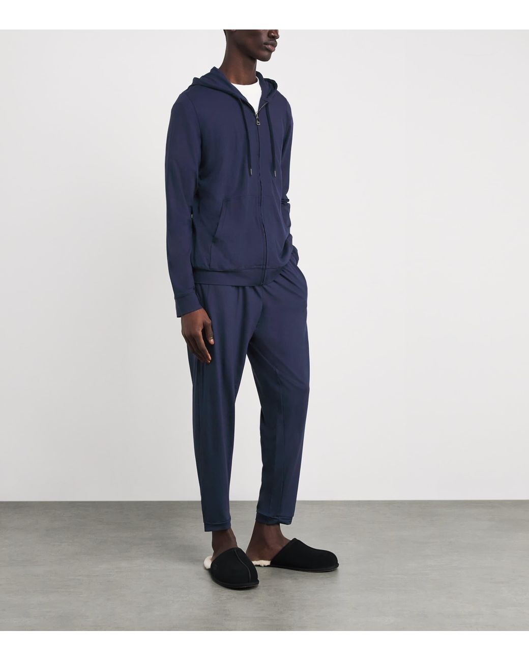 Derek Rose Blue Basel Lounge Trousers for men