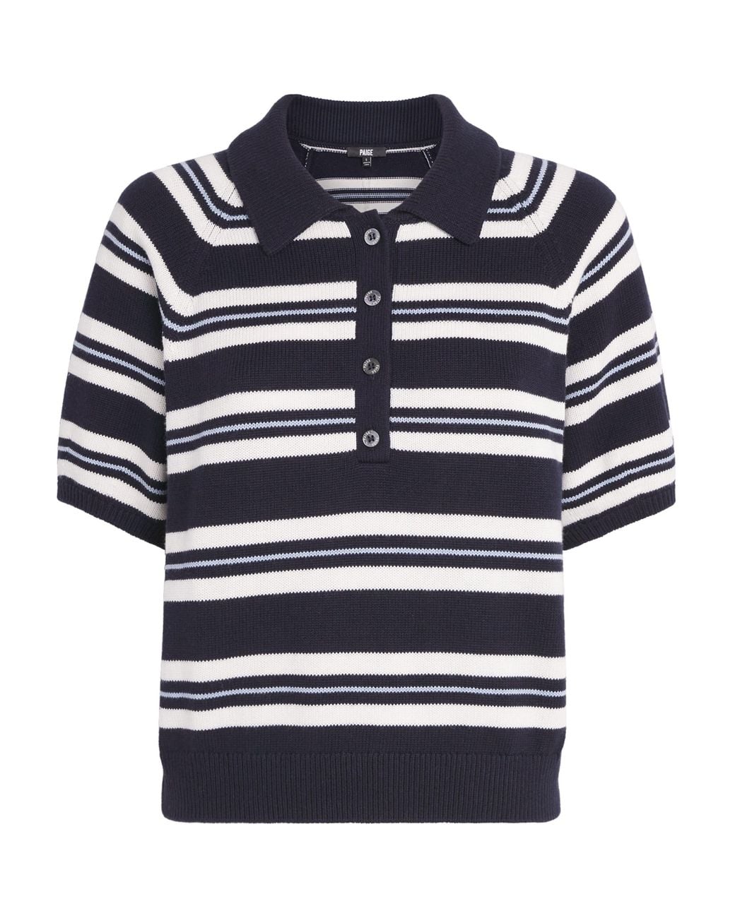 PAIGE Blue Stripe Birch Polo Top