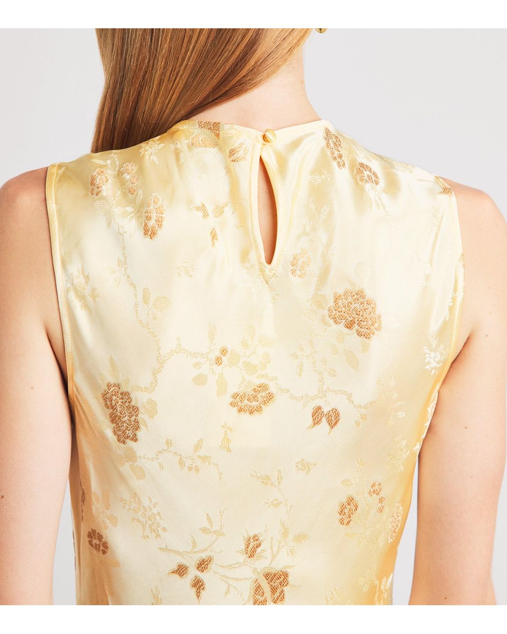 Doen Metallic Floral Jacquard Ginette Midi Dress