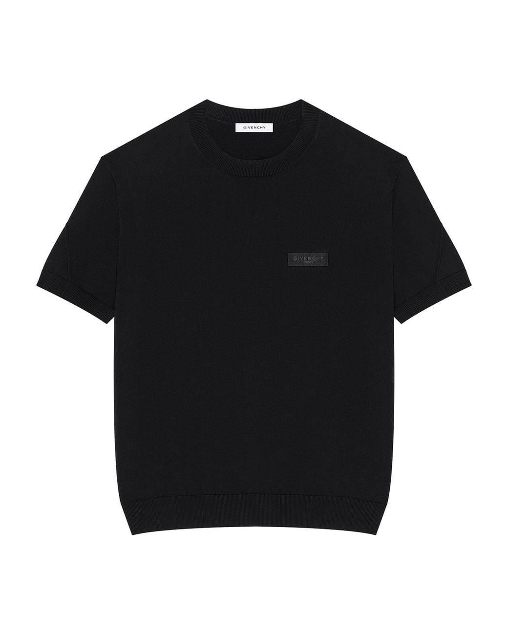 Givenchy Black Cotton Logo-Tab T-Shirt for men