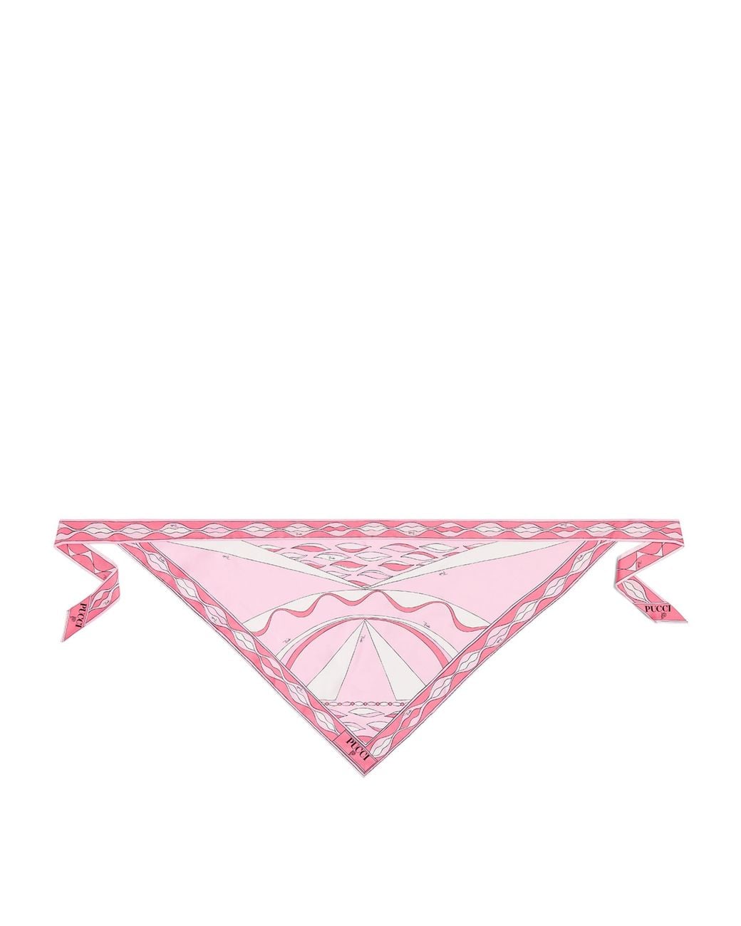Emilio Pucci Pink Silk Multi Print Triangle Scarf