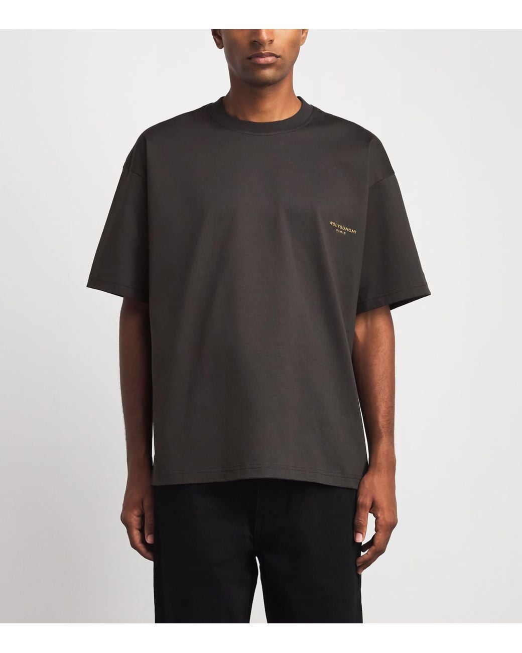 Wooyoungmi Black Cotton Graphic Print T-Shirt for men