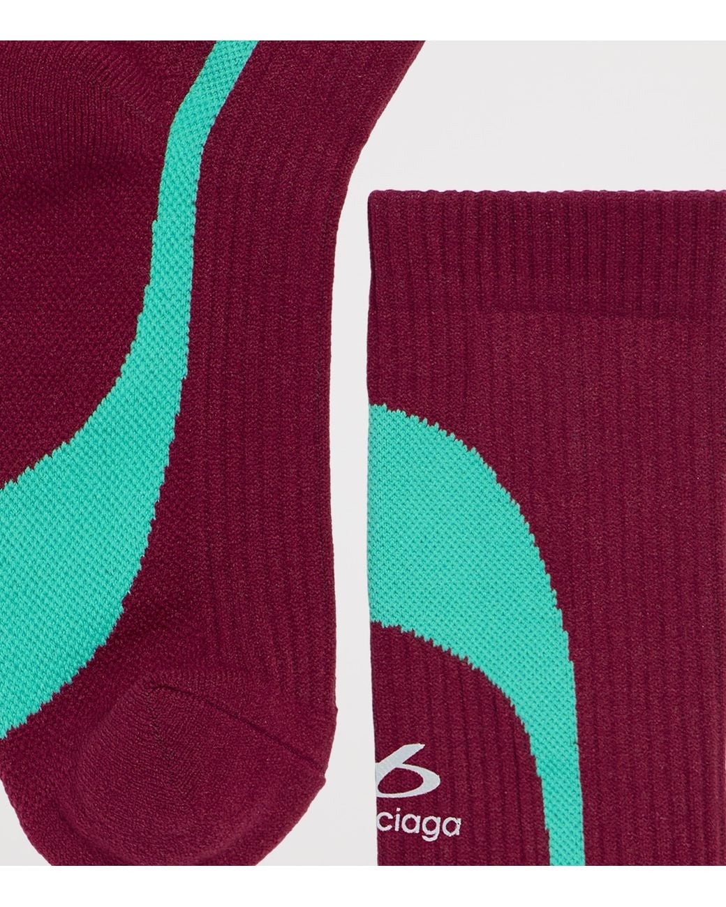 Balenciaga Red Wave Print Socks for men