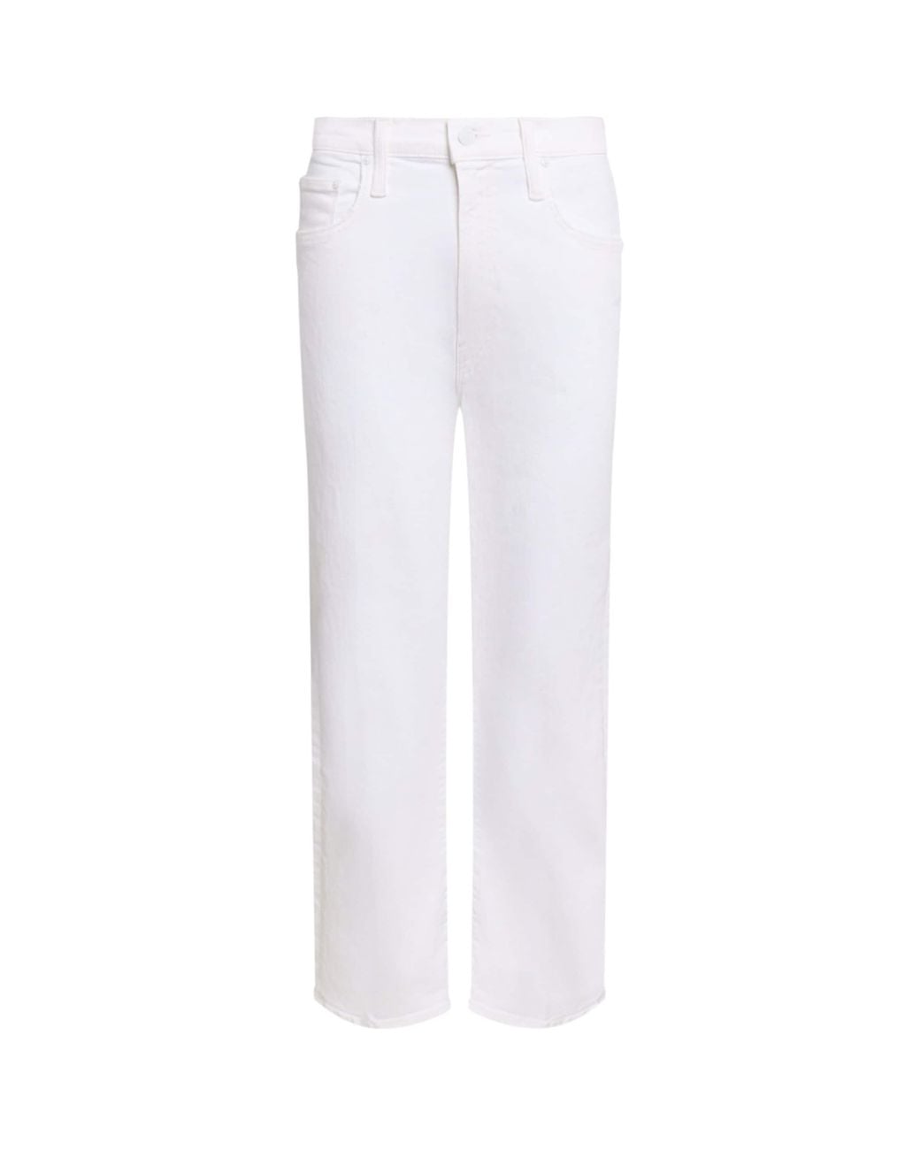 Mother White The Rambler Zip Ankle Jeans