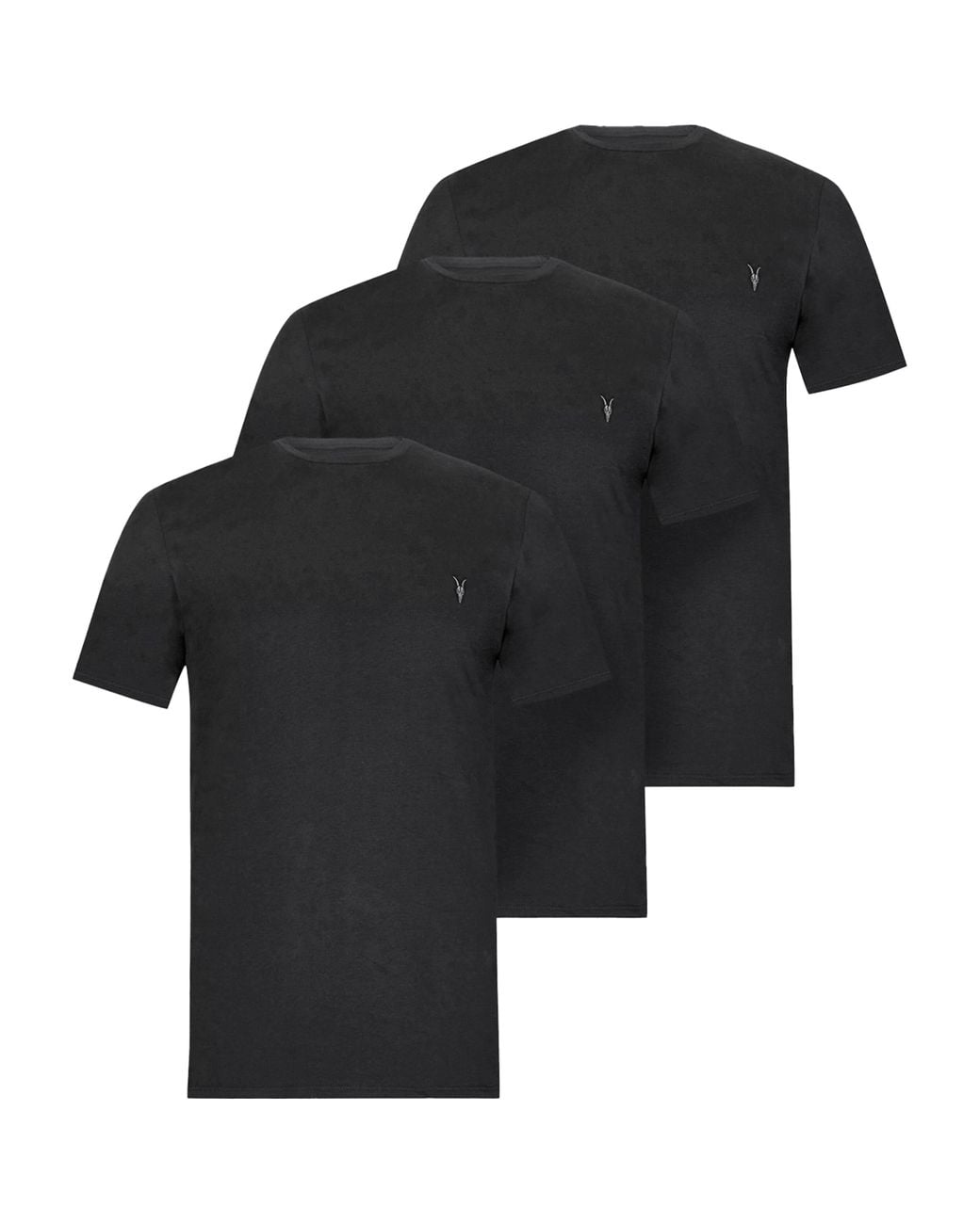 AllSaints Black Cotton Brace T-Shirt for men