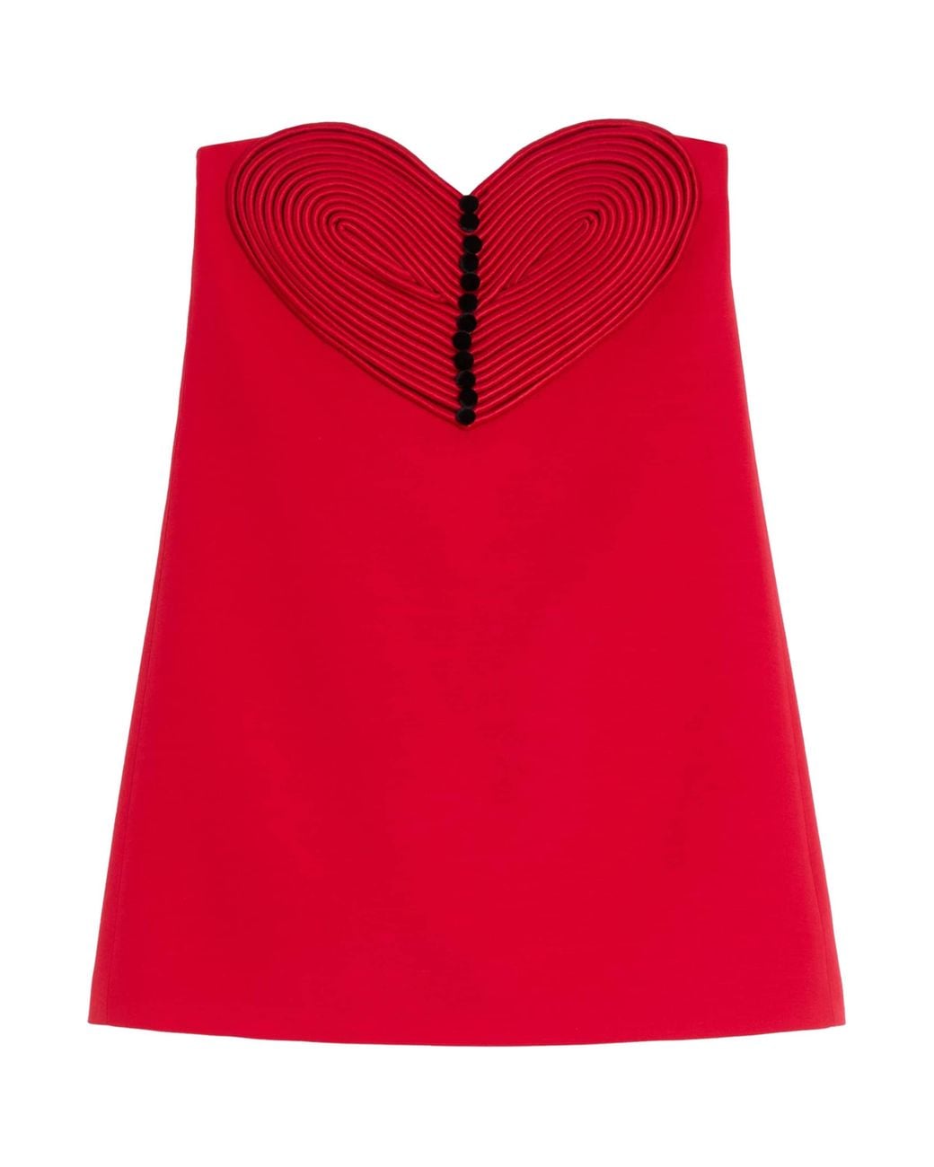 Valentino Red Silk-Wool Heart Mini Dress
