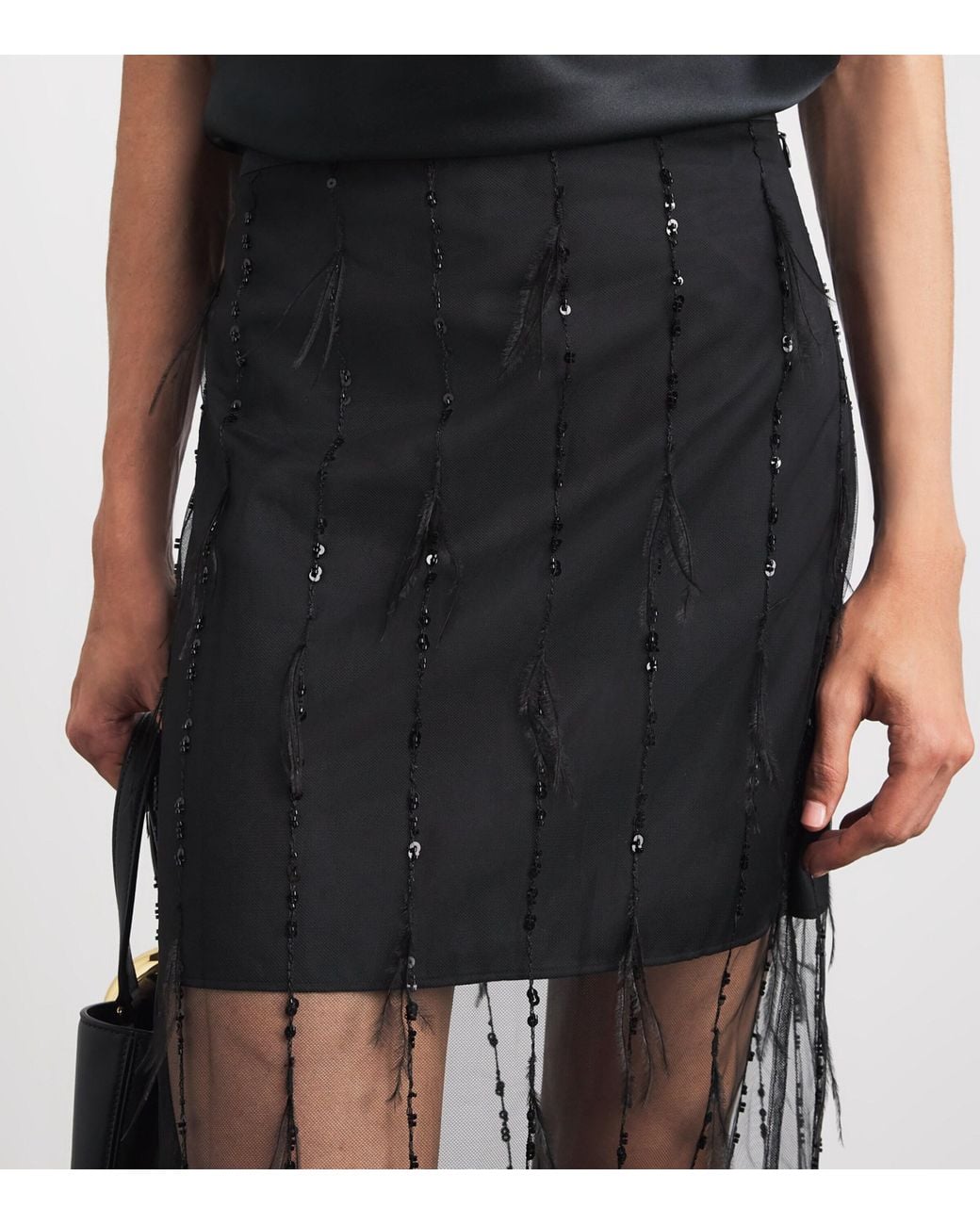 Rag & Bone Black Embellished Geena Mini Skirt