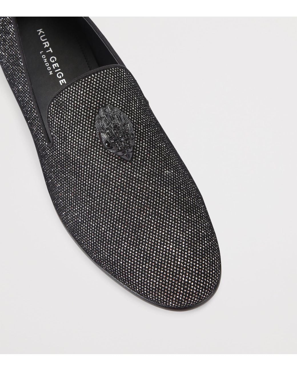 Kurt Geiger Black Embellished Ace Stud Loafers for men