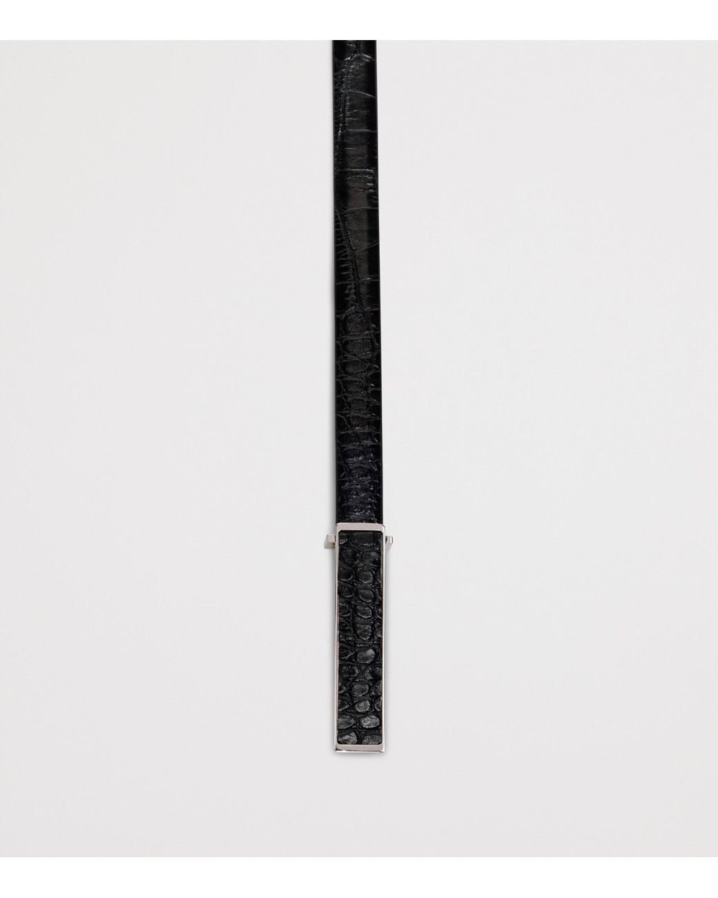 Tom Ford White Leather Croc-Embossed Belt for men