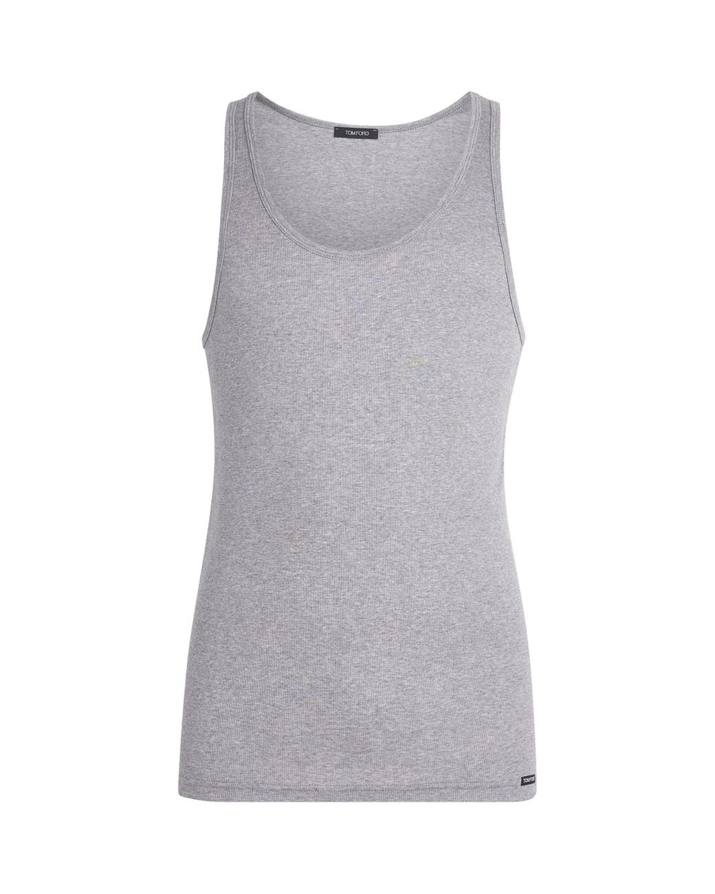 Tom Ford Gray Ribbed Tank Top for men