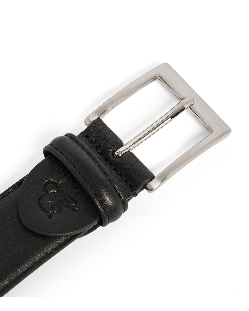 Canali Black Leather Belt for men