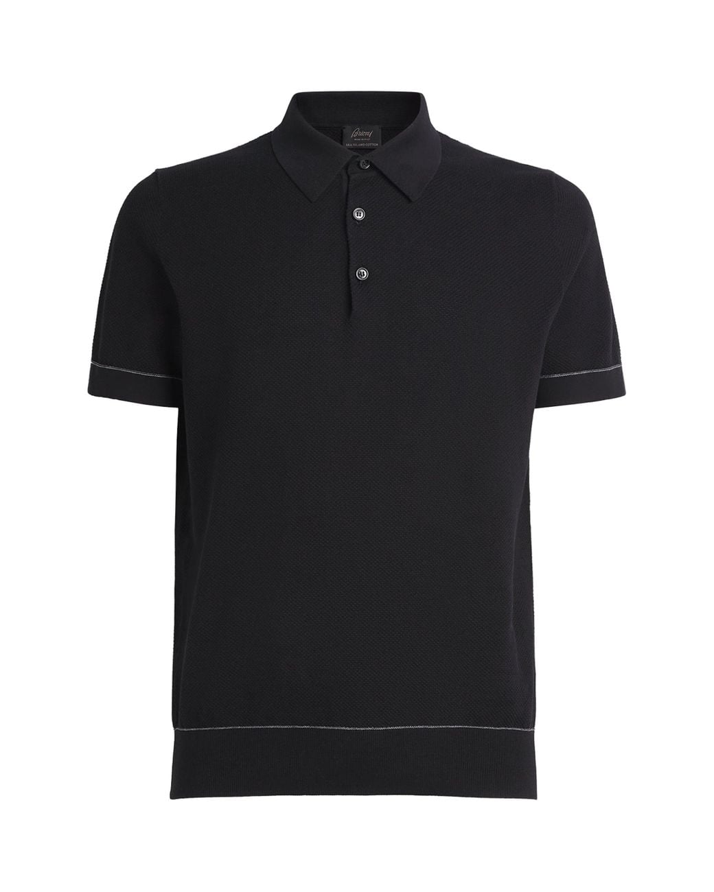 Brioni Black Sea Island Cotton Polo Shirt for men
