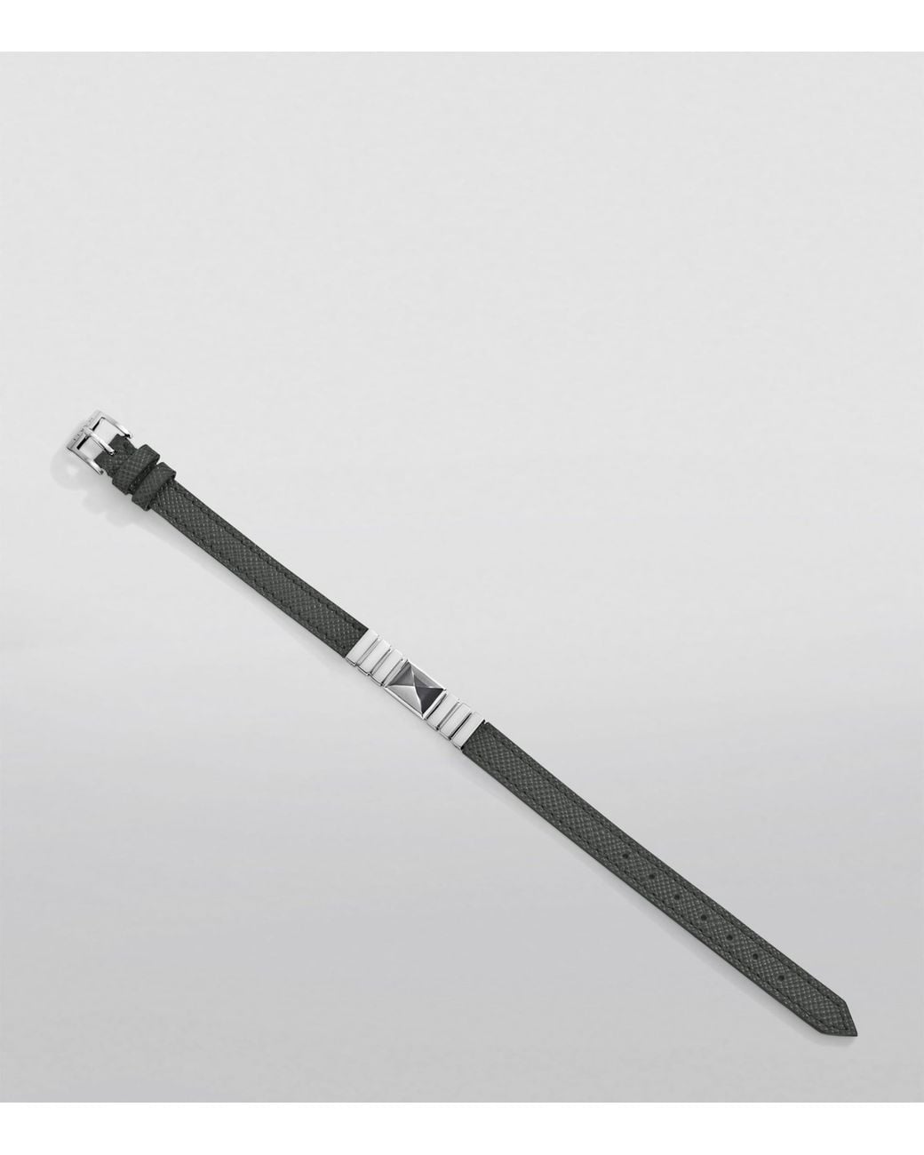 Marli New York Gray And Saffiano Leather Unii Bracelet