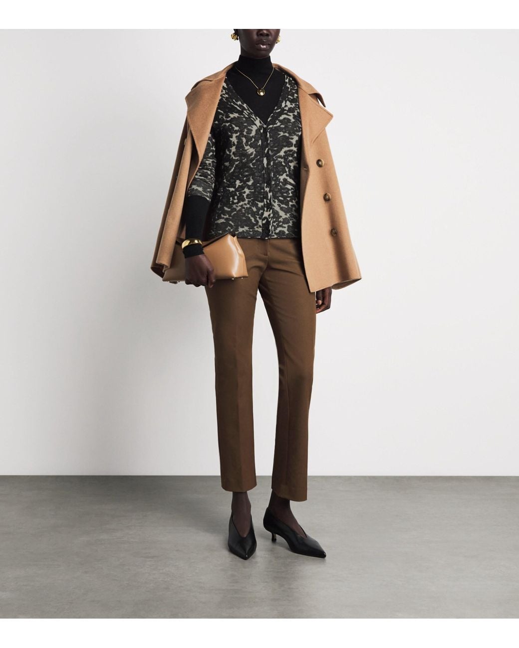 Joseph Black Cashmere Jacquard Cashair Aisha Cardigan