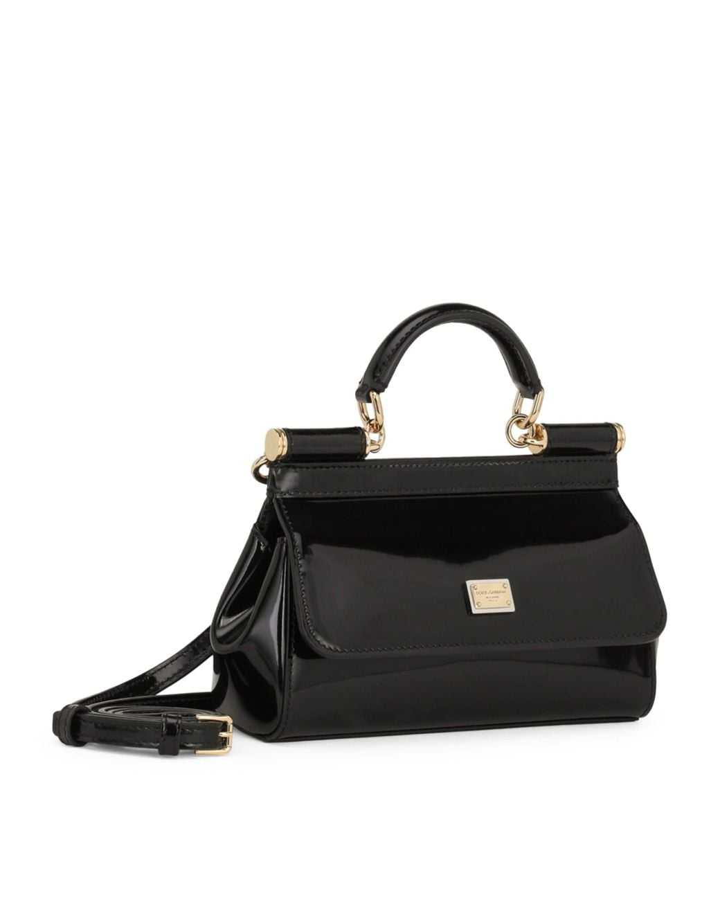 Dolce & Gabbana Black Small Sicily Top-Handle Bag