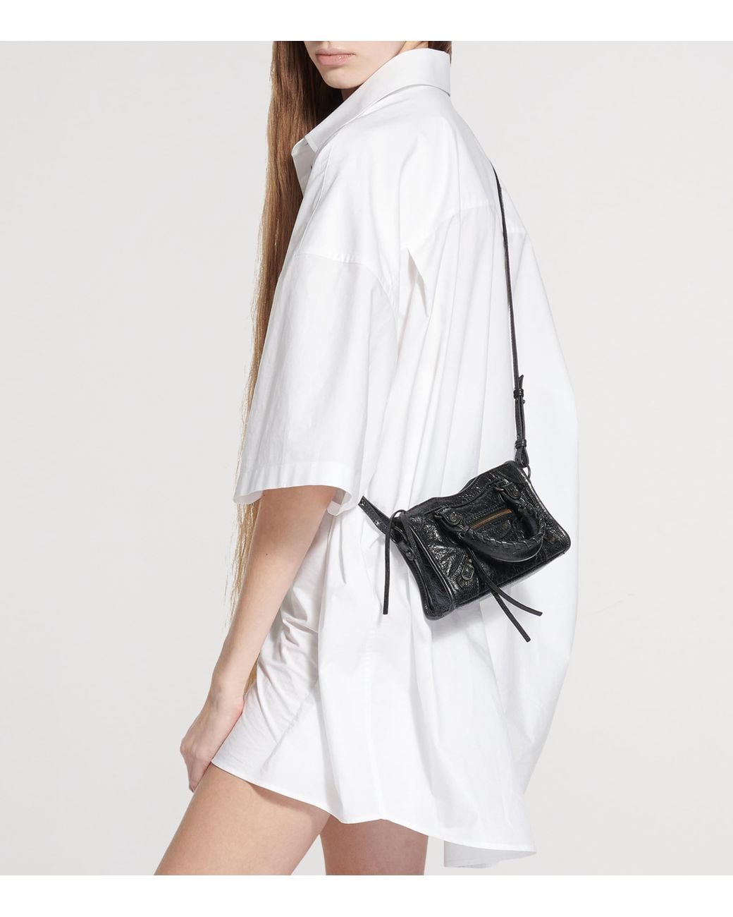Balenciaga Black Nano Leather Le City Top-Handle Bag
