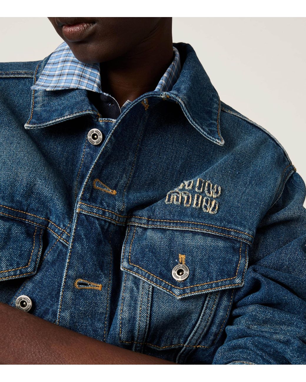 Miu Miu Blue Washed Denim Jacket