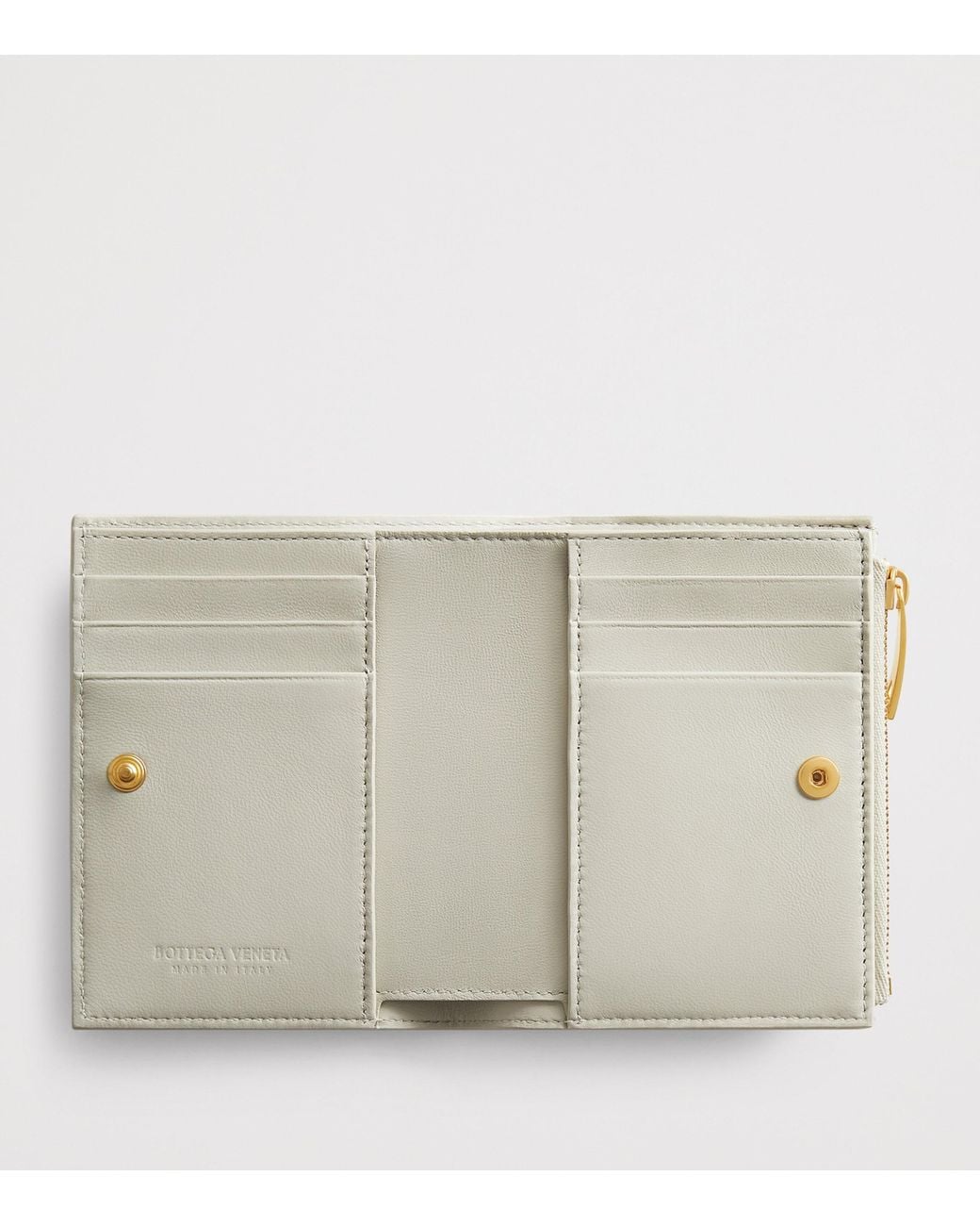 Bottega Veneta Gray Small Leather Intrecciato Bifold Wallet