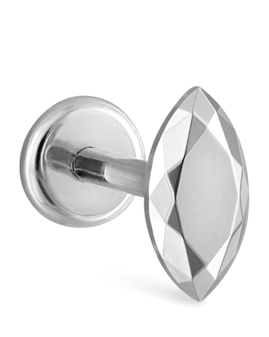 Maria Tash Metallic Faceted Marquise Threaded Stud Single Earring