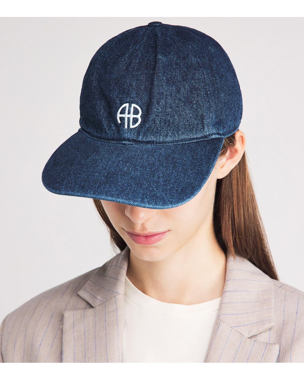 Anine Bing Blue Denim Jeremy Baseball Cap