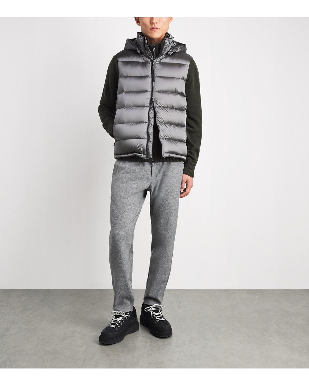 Bogner Gray Quilted Down Holger Gilet for men