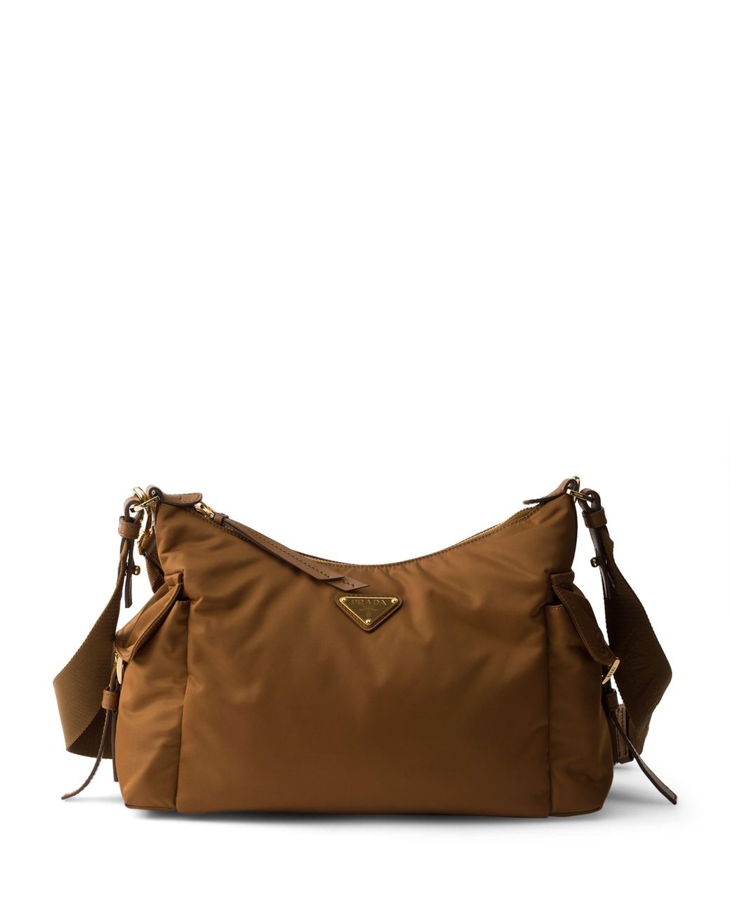 Prada Brown Large Re-Nylon And Leather Explore Shoulder Bag