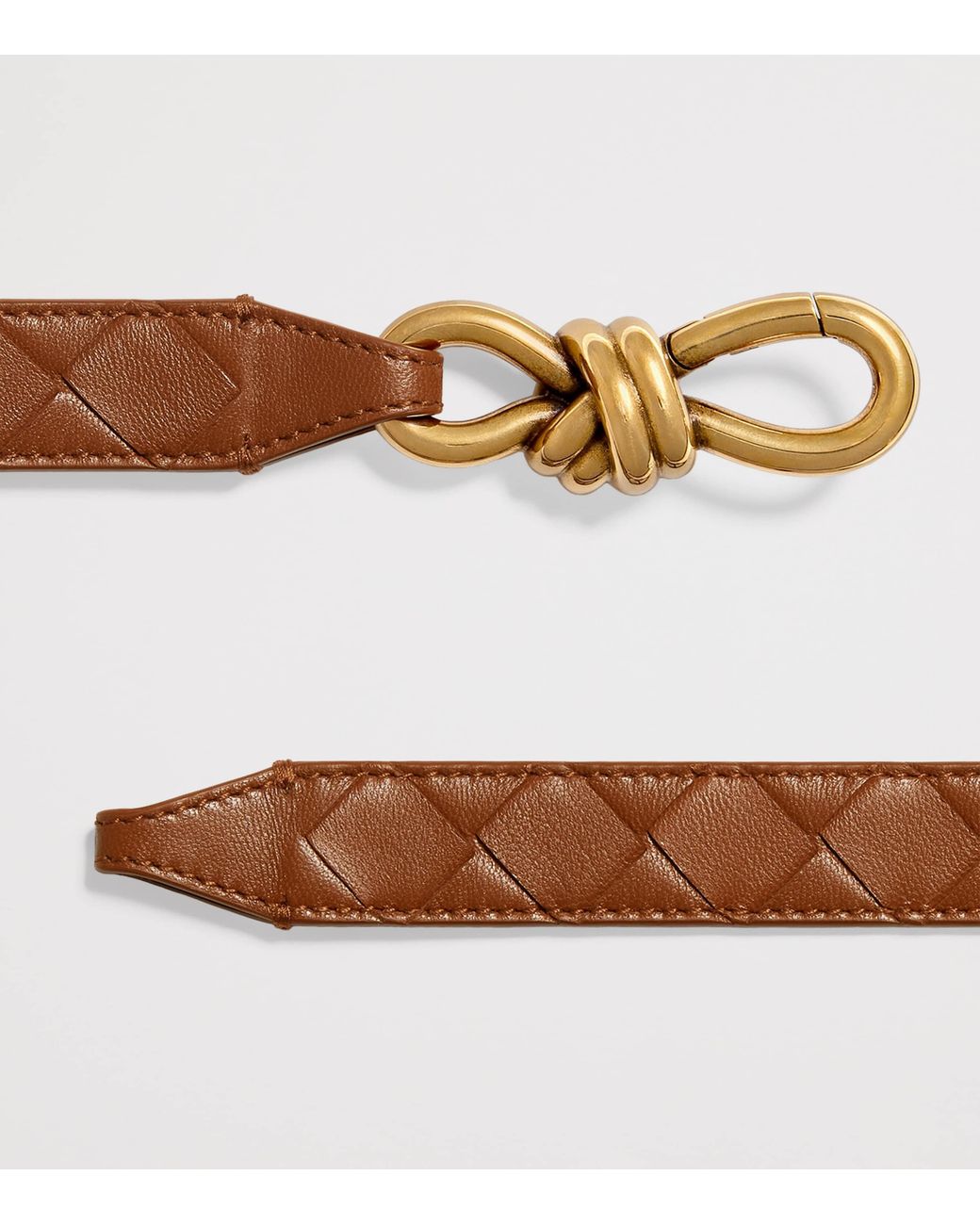 Bottega Veneta Brown Leather Intrecciato Andiamo Belt