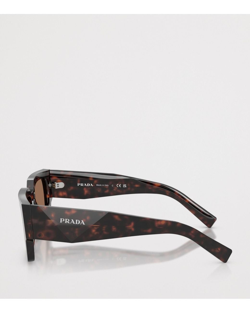 Prada Brown Acetate Rectangular Sunglasses for men