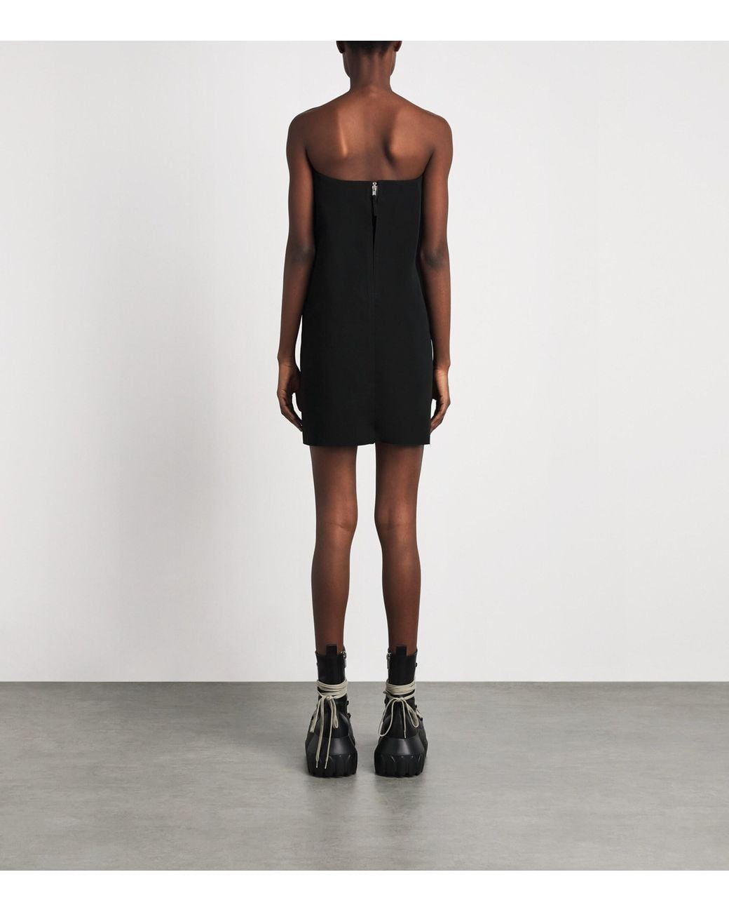 Rick Owens Black Stretch-Cotton Sheath Midi Skirt