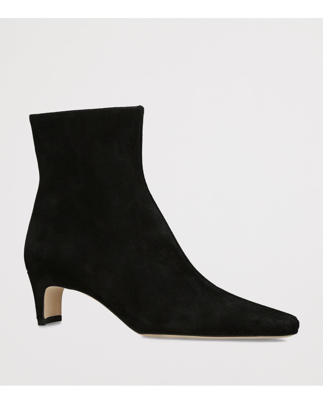 Staud Black Suede Wally Heeled Ankle Boots 55