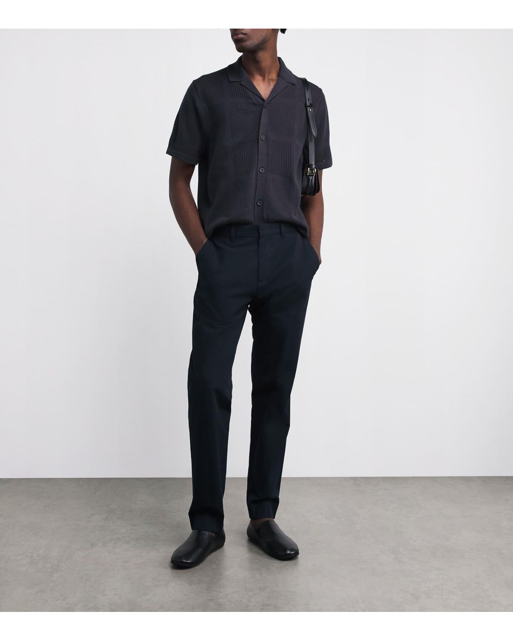 Vince Blue Cotton Pointelle-Knit Cabana Shirt for men