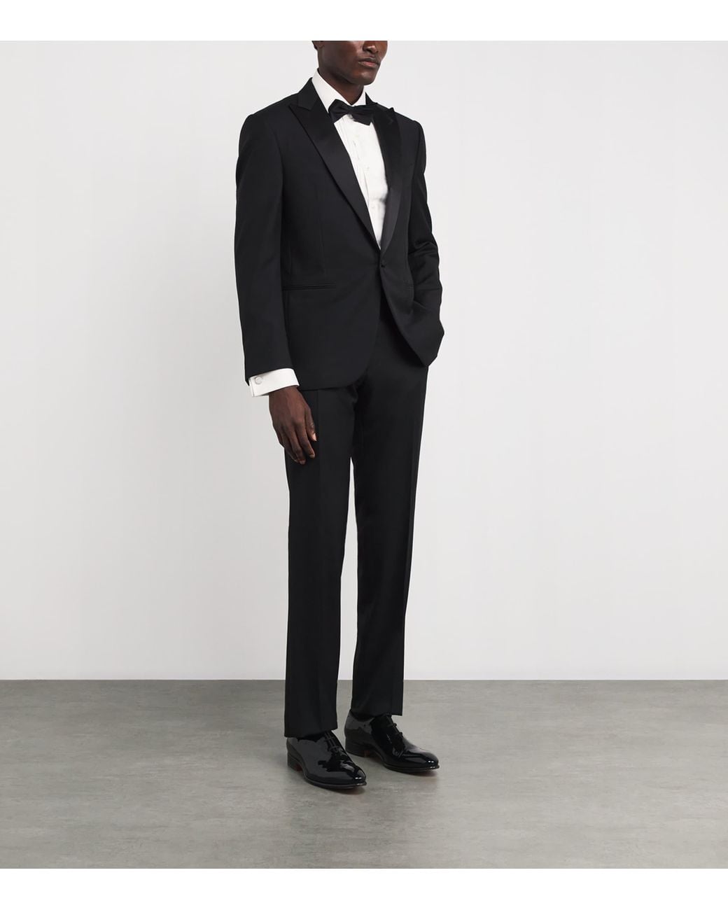 Ralph Lauren White Cotton Tuxedo Dress Shirt for men