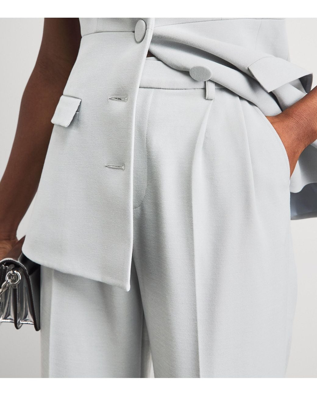 Huishan Zhang Gray Crepe Lucian Tailored Trousers
